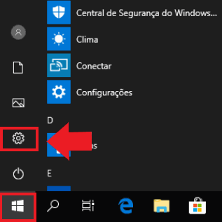 tela de configuração